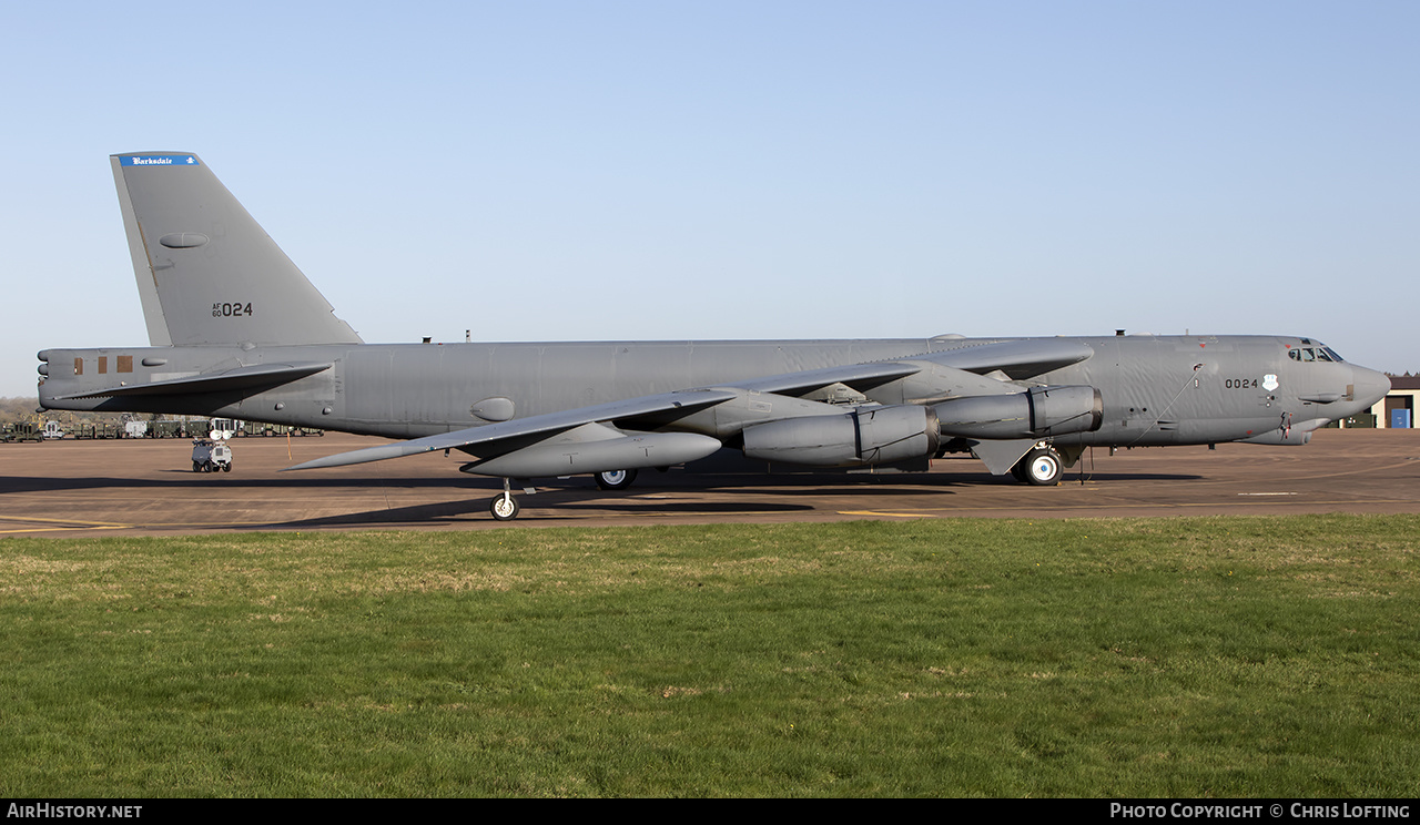 Aircraft Photo of 60-0024 / AF60-024 | Boeing B-52H Stratofortress | USA - Air Force | AirHistory.net #349382