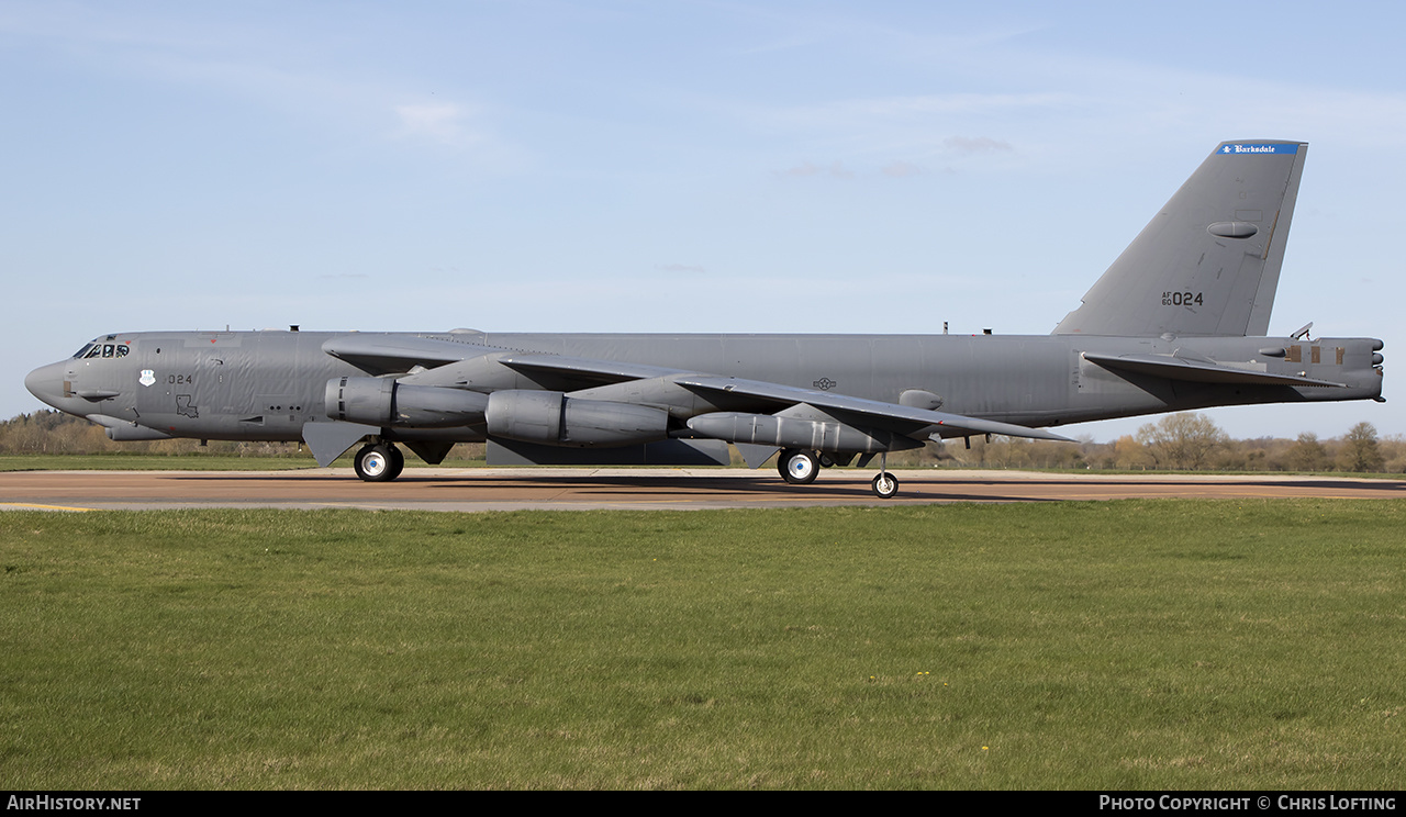 Aircraft Photo of 60-0024 / AF60-024 | Boeing B-52H Stratofortress | USA - Air Force | AirHistory.net #349385