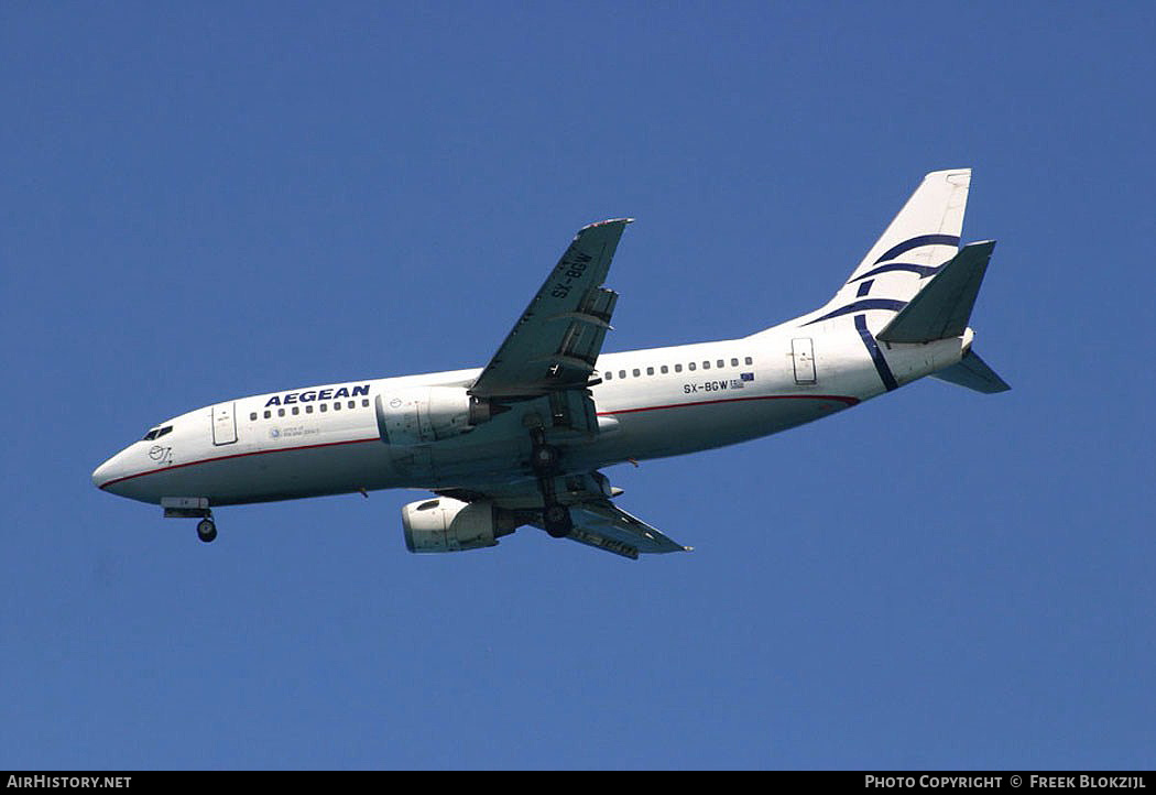 Aircraft Photo of SX-BGW | Boeing 737-31S | Aegean Airlines | AirHistory.net #349417