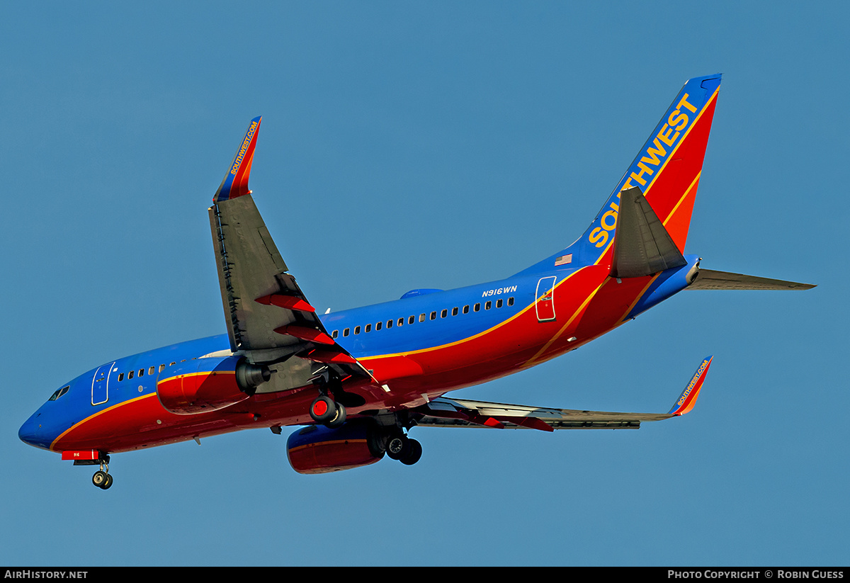Aircraft Photo of N916WN | Boeing 737-7H4 | Southwest Airlines | AirHistory.net #349446