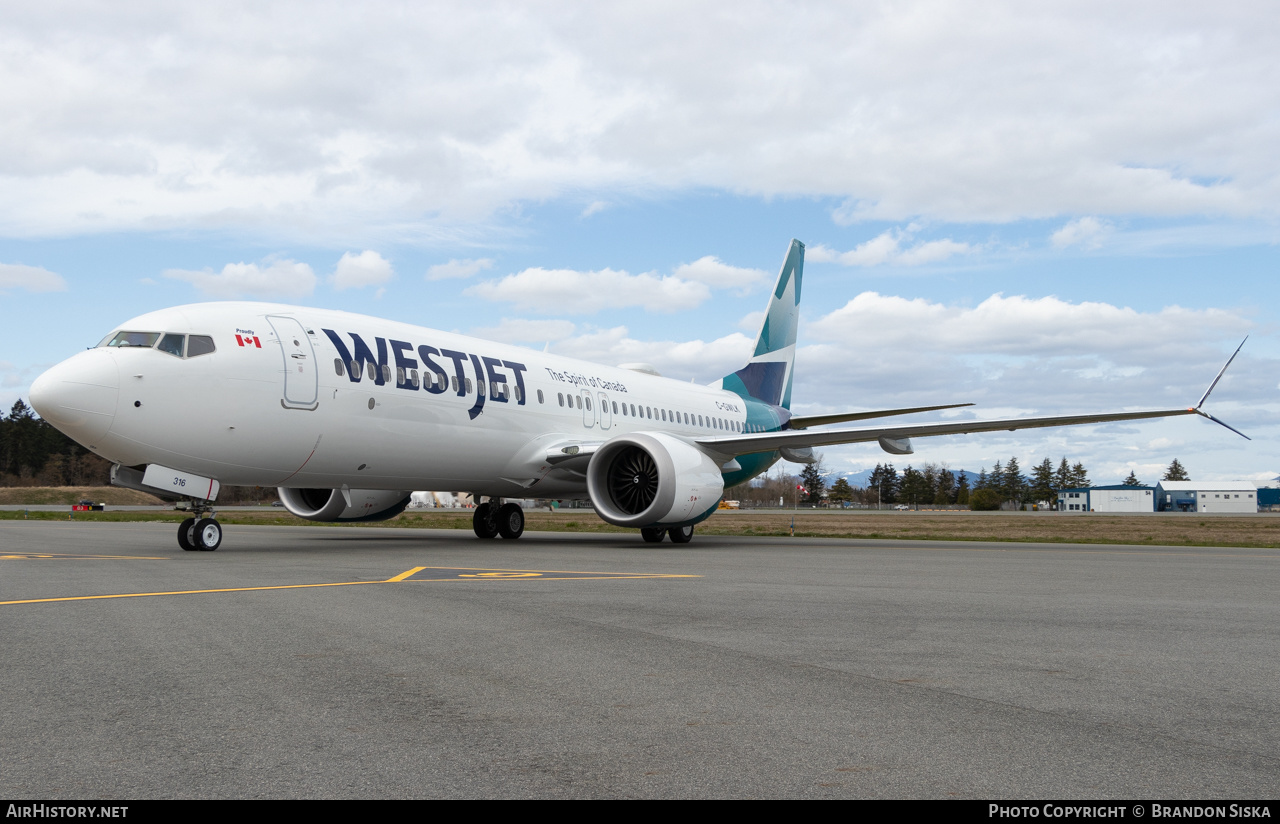 Aircraft Photo of C-GWLK | Boeing 737-8 Max 8 | WestJet | AirHistory.net #349959