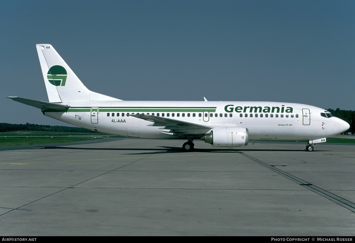Aircraft Photo of 4L-AAA | Boeing 737-375 | Germania | AirHistory.net #350015