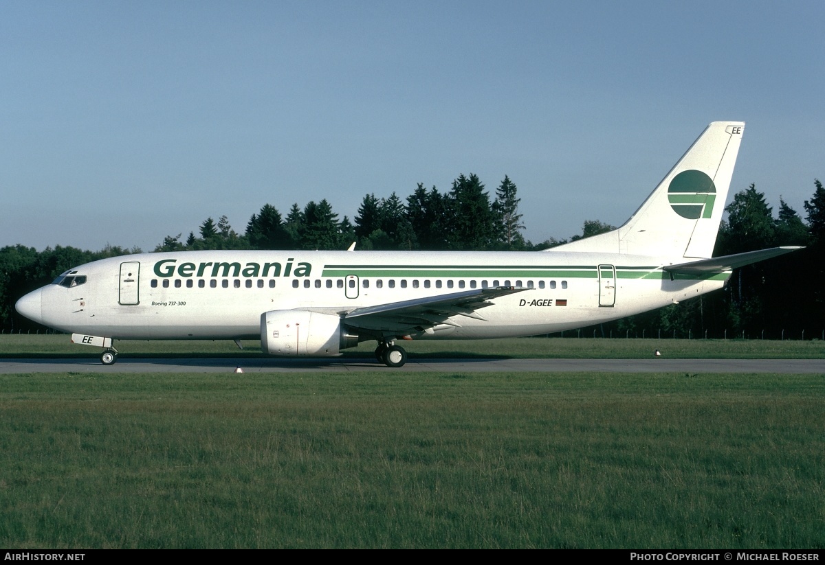Aircraft Photo of D-AGEE | Boeing 737-35B | Germania | AirHistory.net #350018