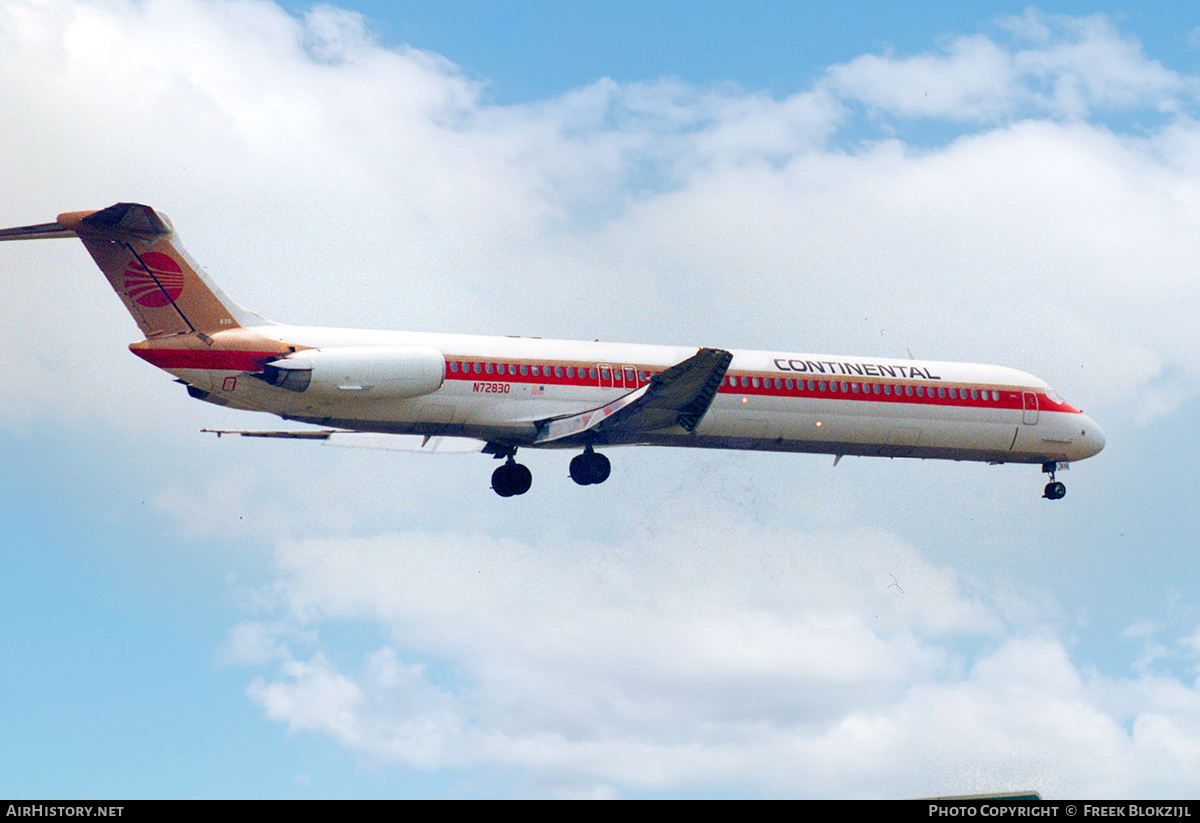 Aircraft Photo of N72830 | McDonnell Douglas MD-82 (DC-9-82) | Continental Airlines | AirHistory.net #350262