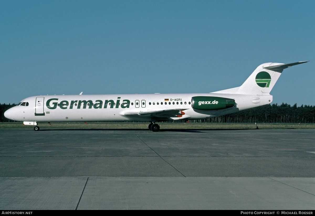 Aircraft Photo of D-AGPJ | Fokker 100 (F28-0100) | Germania | AirHistory.net #350344