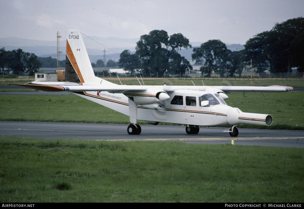 Aircraft Photo of C-FGAQ | Britten-Norman BN-2A-27 Islander | Barringer Research | AirHistory.net #350384