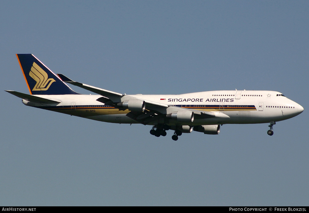 Aircraft Photo of 9V-SPO | Boeing 747-412 | Singapore Airlines | AirHistory.net #350404