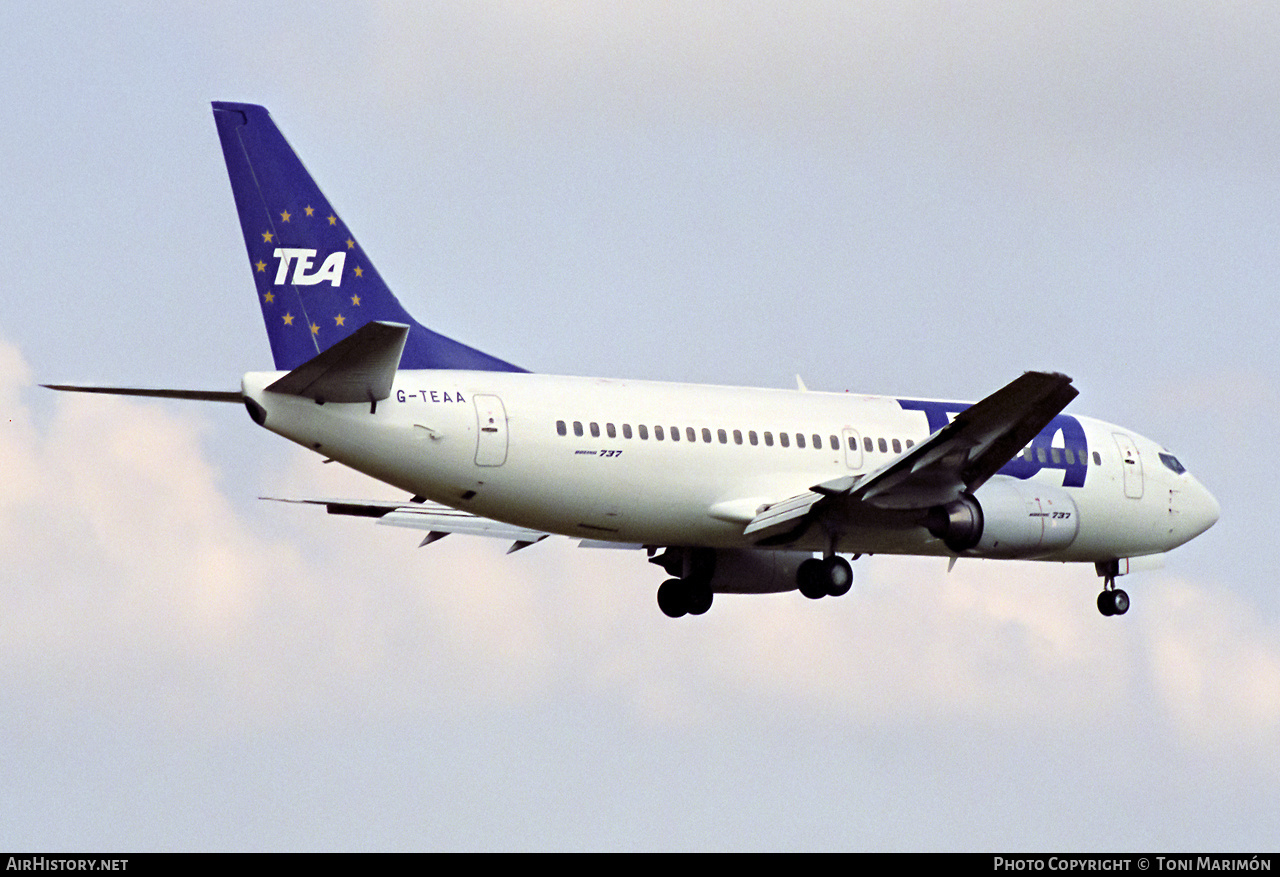 Aircraft Photo of G-TEAA | Boeing 737-3Y0 | TEA - Trans European Airways | AirHistory.net #350521