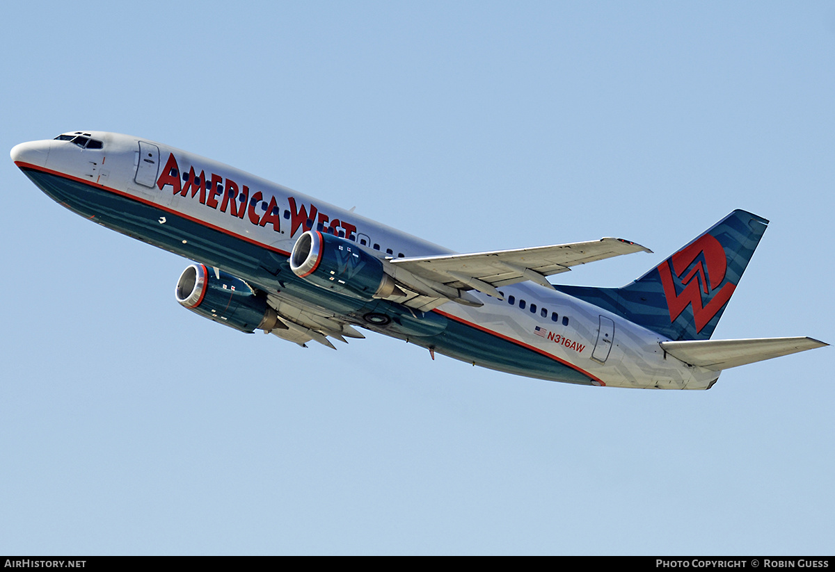 Aircraft Photo of N316AW | Boeing 737-3S3 | America West Airlines | AirHistory.net #350809