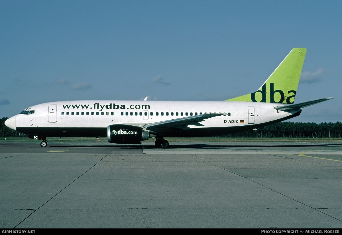 Aircraft Photo of D-ADIG | Boeing 737-3L9 | DBA - Deutsche BA | AirHistory.net #350862