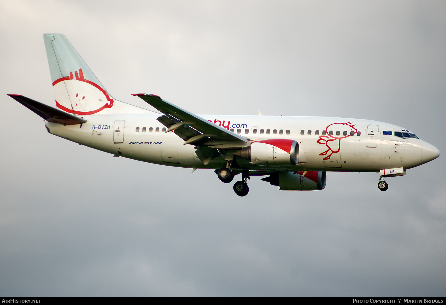 Aircraft Photo of G-BVZH | Boeing 737-5Q8 | Bmibaby | AirHistory.net #351088