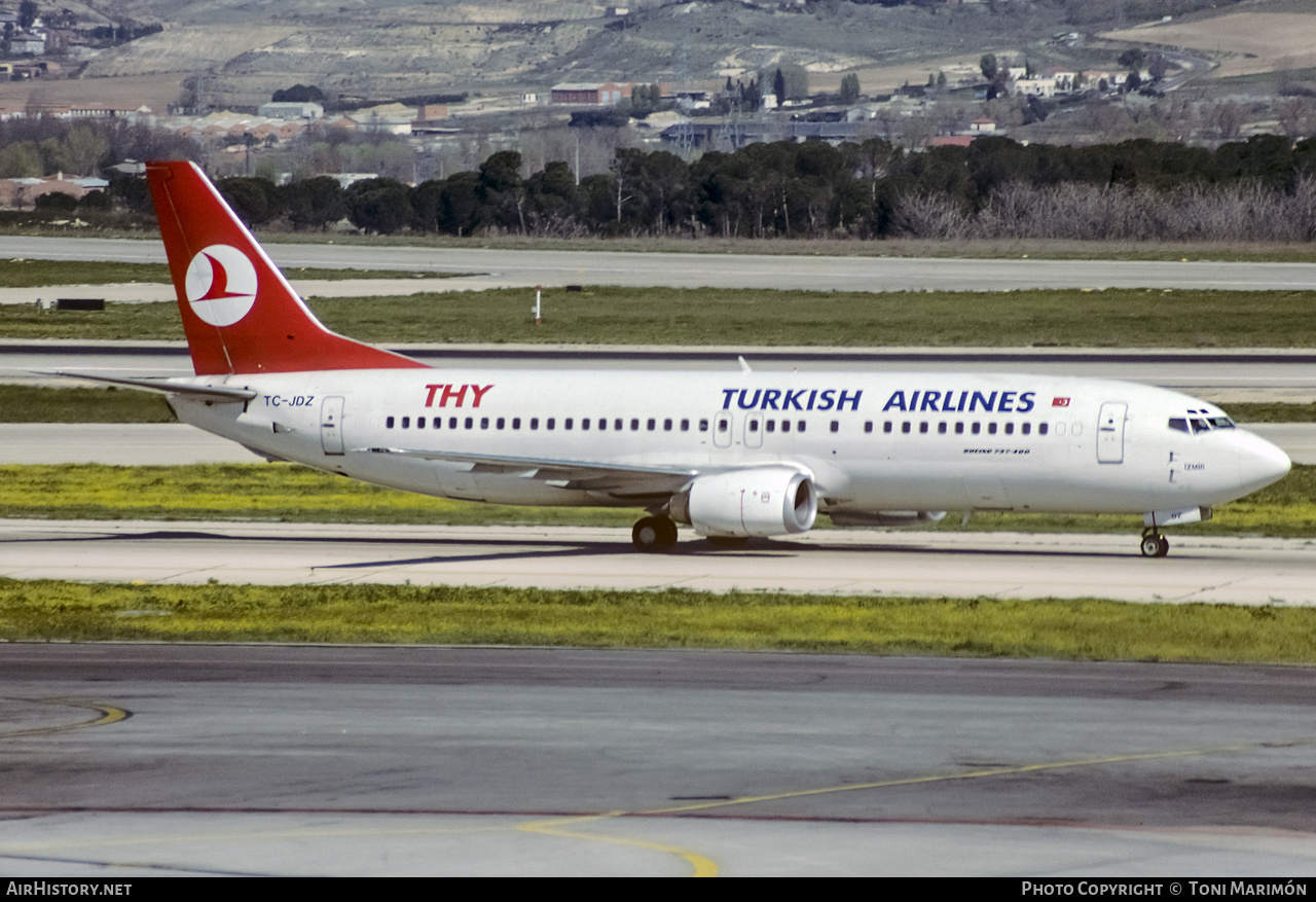 Aircraft Photo of TC-JDZ | Boeing 737-4Y0 | THY Türk Hava Yolları - Turkish Airlines | AirHistory.net #351425