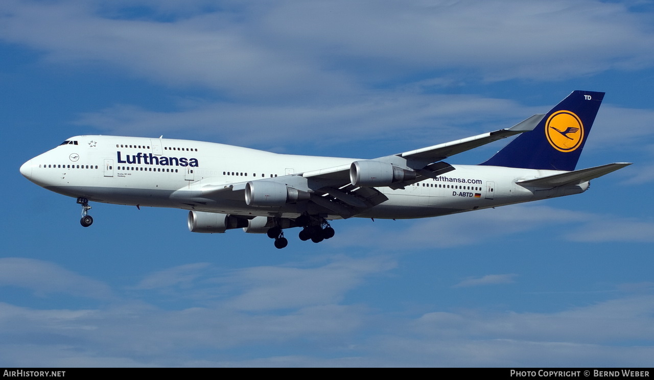 Aircraft Photo of D-ABTD | Boeing 747-430M | Lufthansa | AirHistory.net #351426