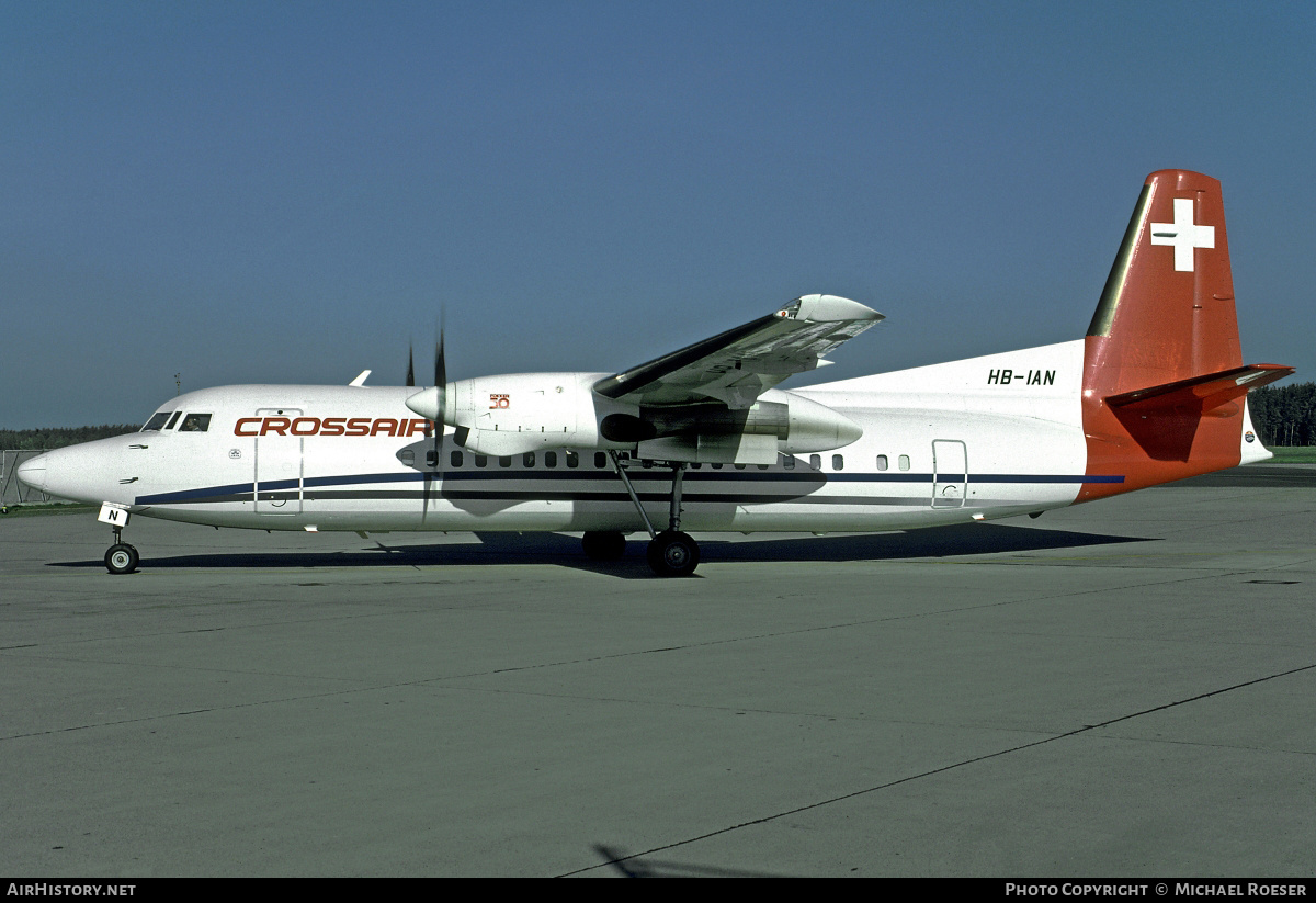 Aircraft Photo of HB-IAN | Fokker 50 | Crossair | AirHistory.net #351647