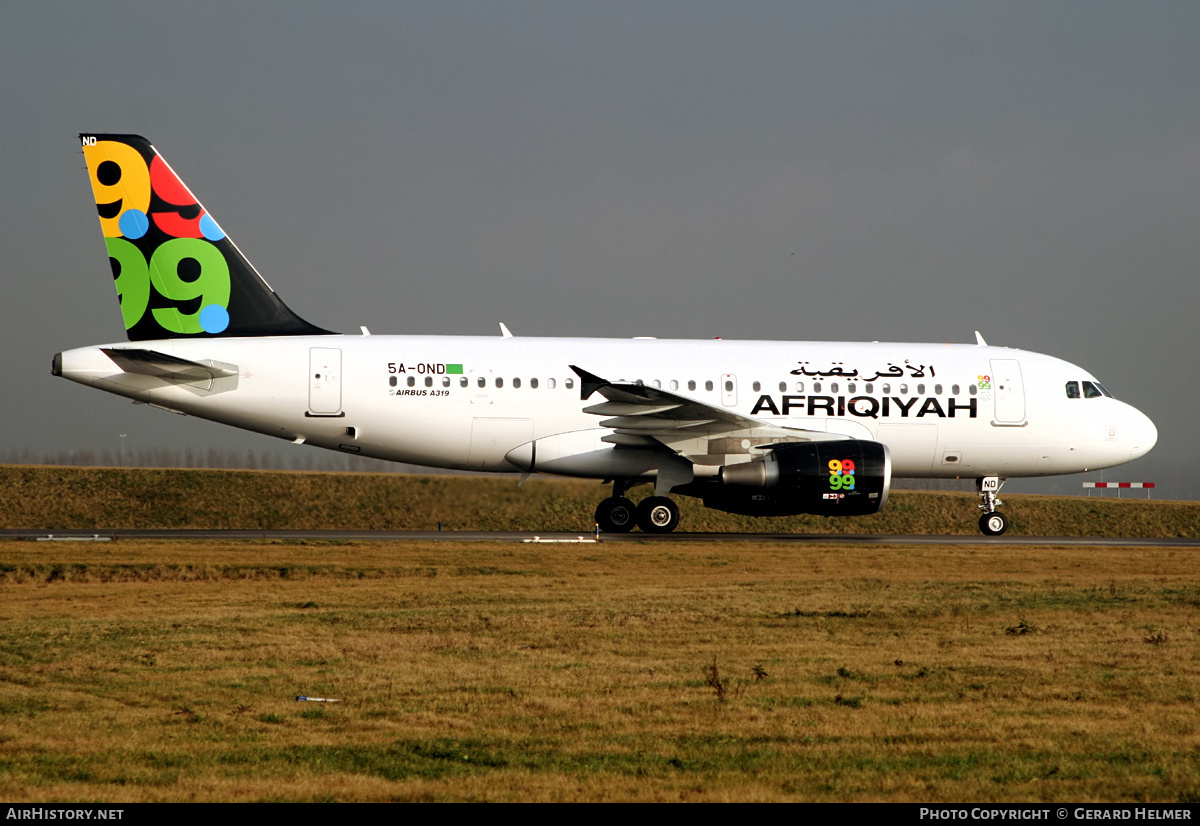Aircraft Photo of 5A-OND | Airbus A319-111 | Afriqiyah Airways | AirHistory.net #351665
