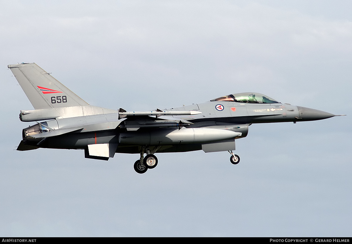 Aircraft Photo of 658 | General Dynamics F-16AM Fighting Falcon | Norway - Air Force | AirHistory.net #352626