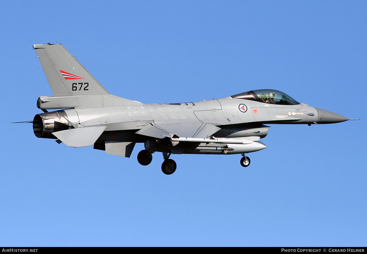 Aircraft Photo of 672 | General Dynamics F-16AM Fighting Falcon | Norway - Air Force | AirHistory.net #352653