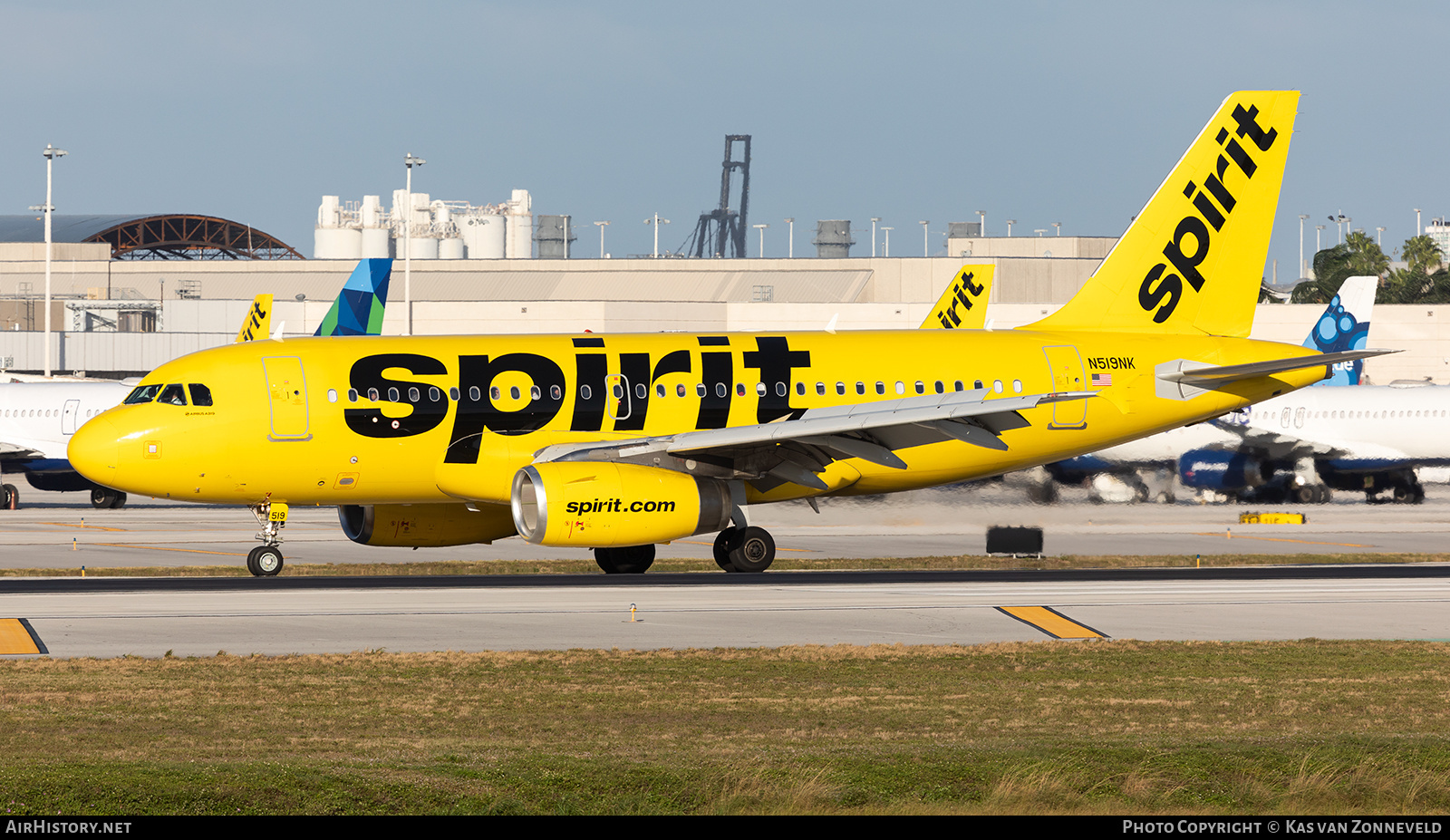 Aircraft Photo of N519NK | Airbus A319-132 | Spirit Airlines | AirHistory.net #352767