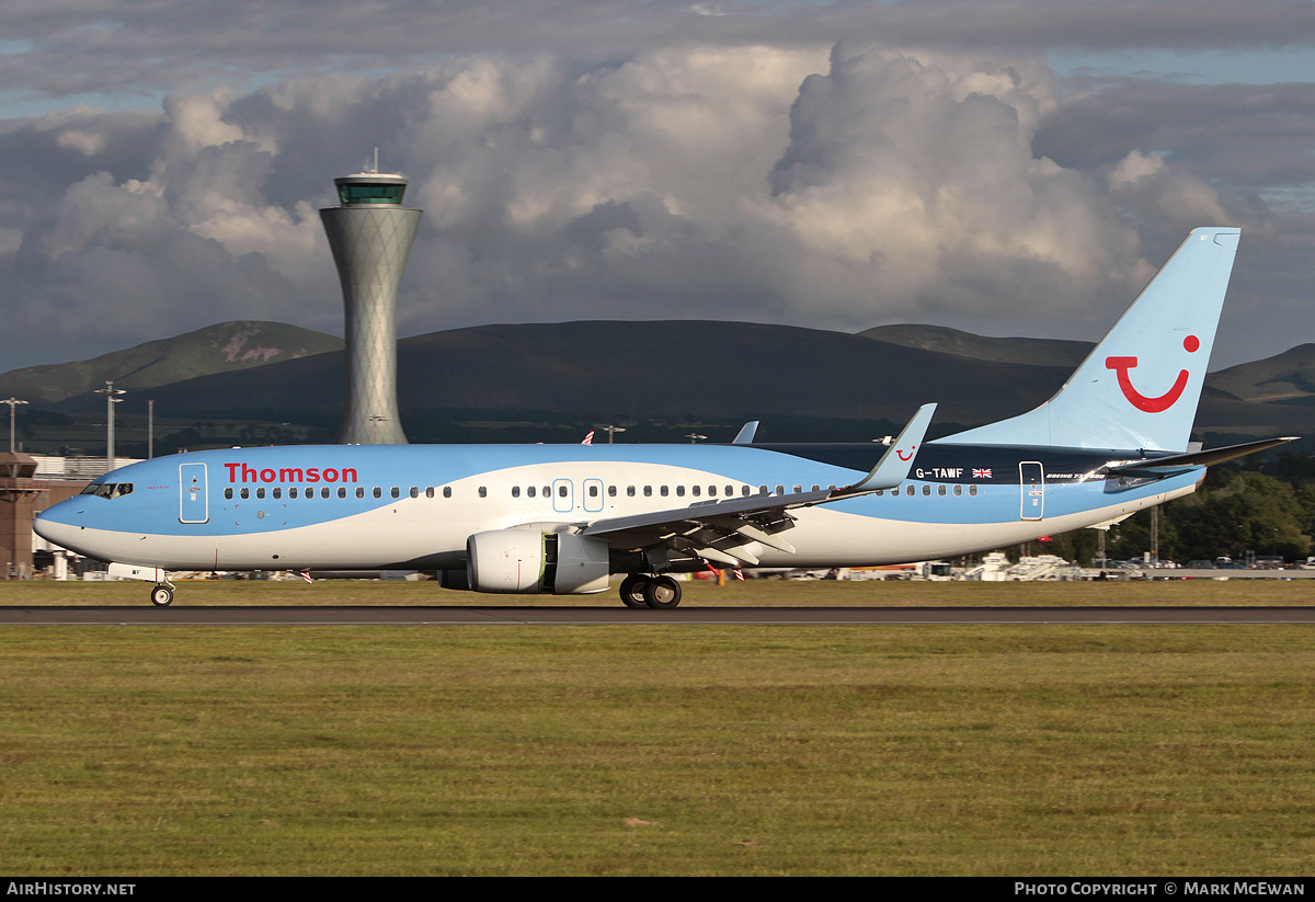 Aircraft Photo of G-TAWF | Boeing 737-8K5 | Thomson Airways | AirHistory.net #352964