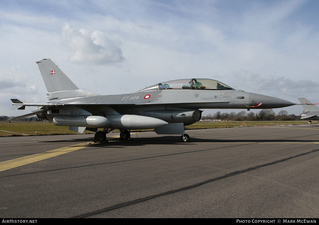 Aircraft Photo of ET-614 | General Dynamics F-16BM Fighting Falcon | Denmark - Air Force | AirHistory.net #353193