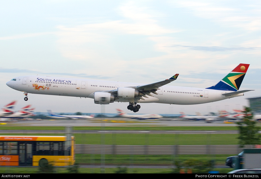 Aircraft Photo of ZS-SNG | Airbus A340-642 | South African Airways | AirHistory.net #353237