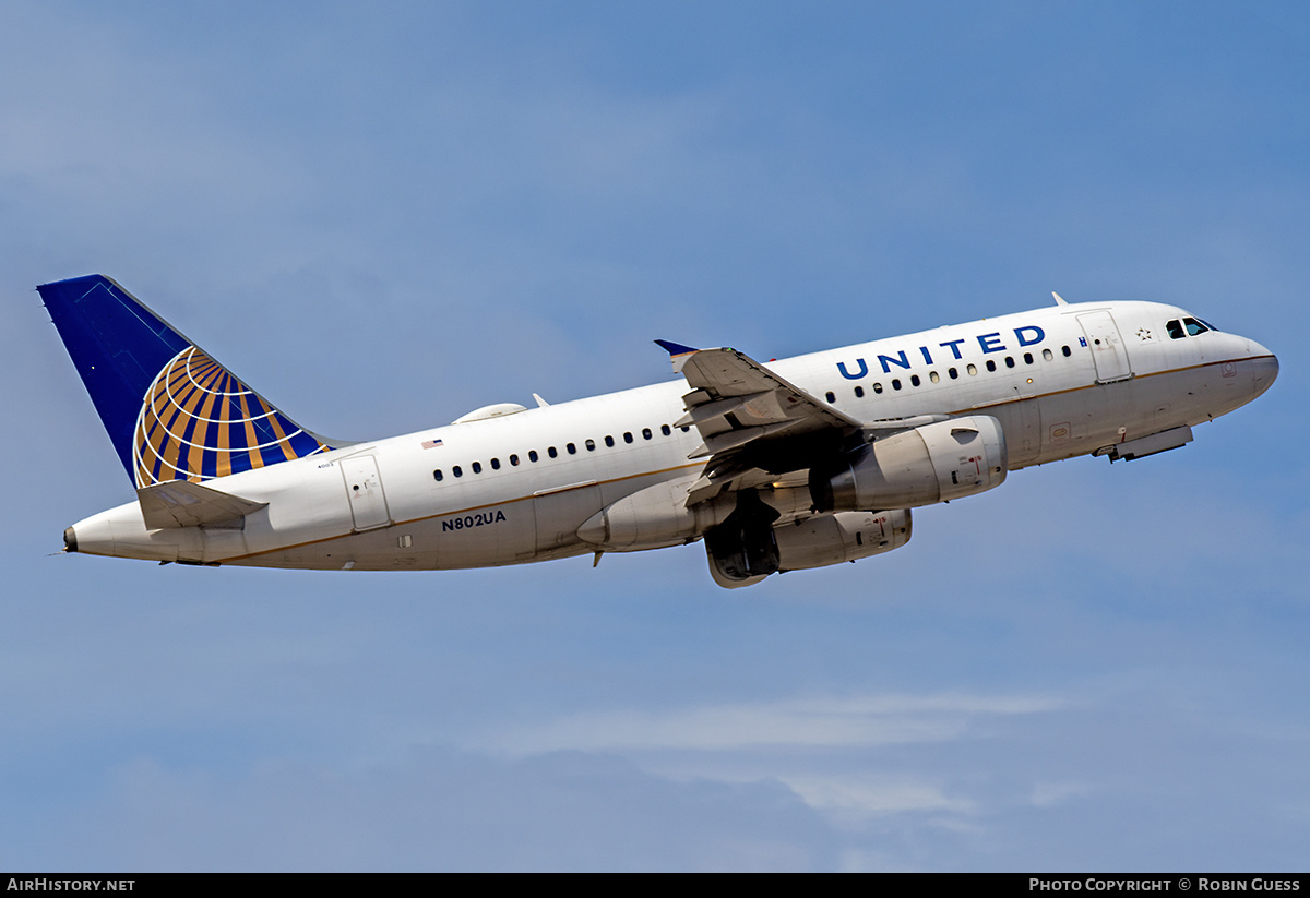 Aircraft Photo of N802UA | Airbus A319-131 | United Airlines | AirHistory.net #353499