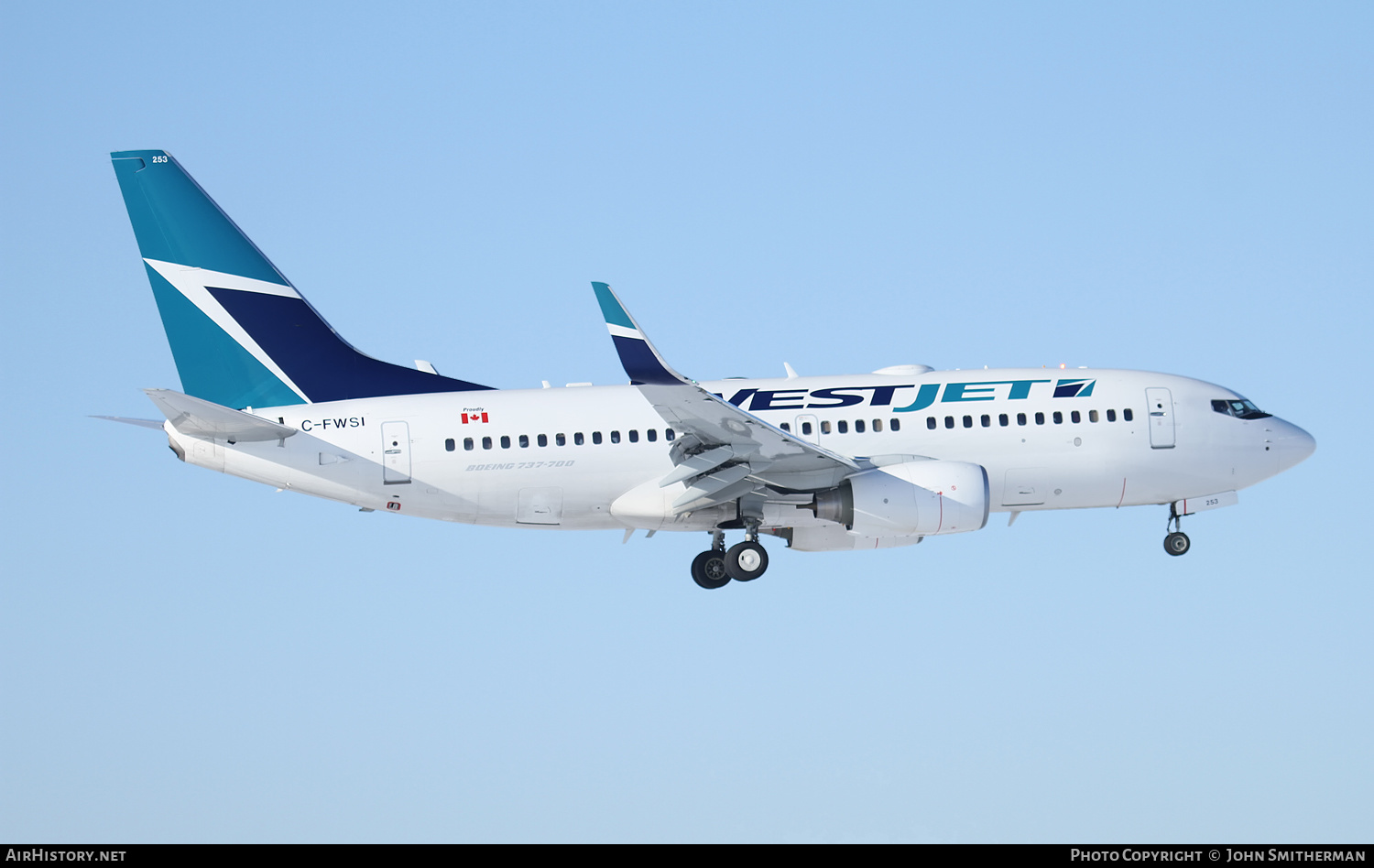 Aircraft Photo of C-FWSI | Boeing 737-7CT | WestJet | AirHistory.net #353710