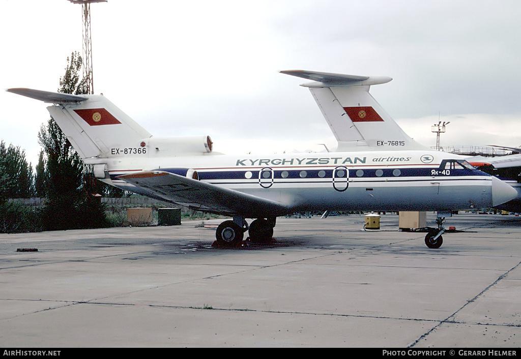 Aircraft Photo of EX-87366 | Yakovlev Yak-40 | Kyrghyzstan Airlines | AirHistory.net #353761