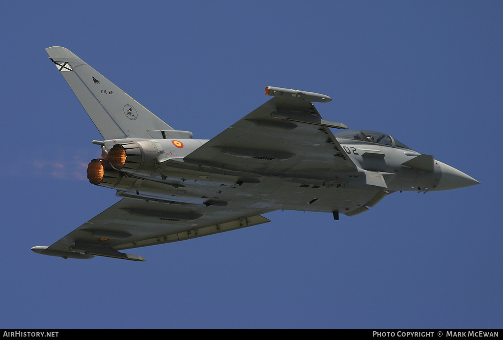 Aircraft Photo of C16-22 | Eurofighter EF-2000 Typhoon S | Spain - Air Force | AirHistory.net #353830