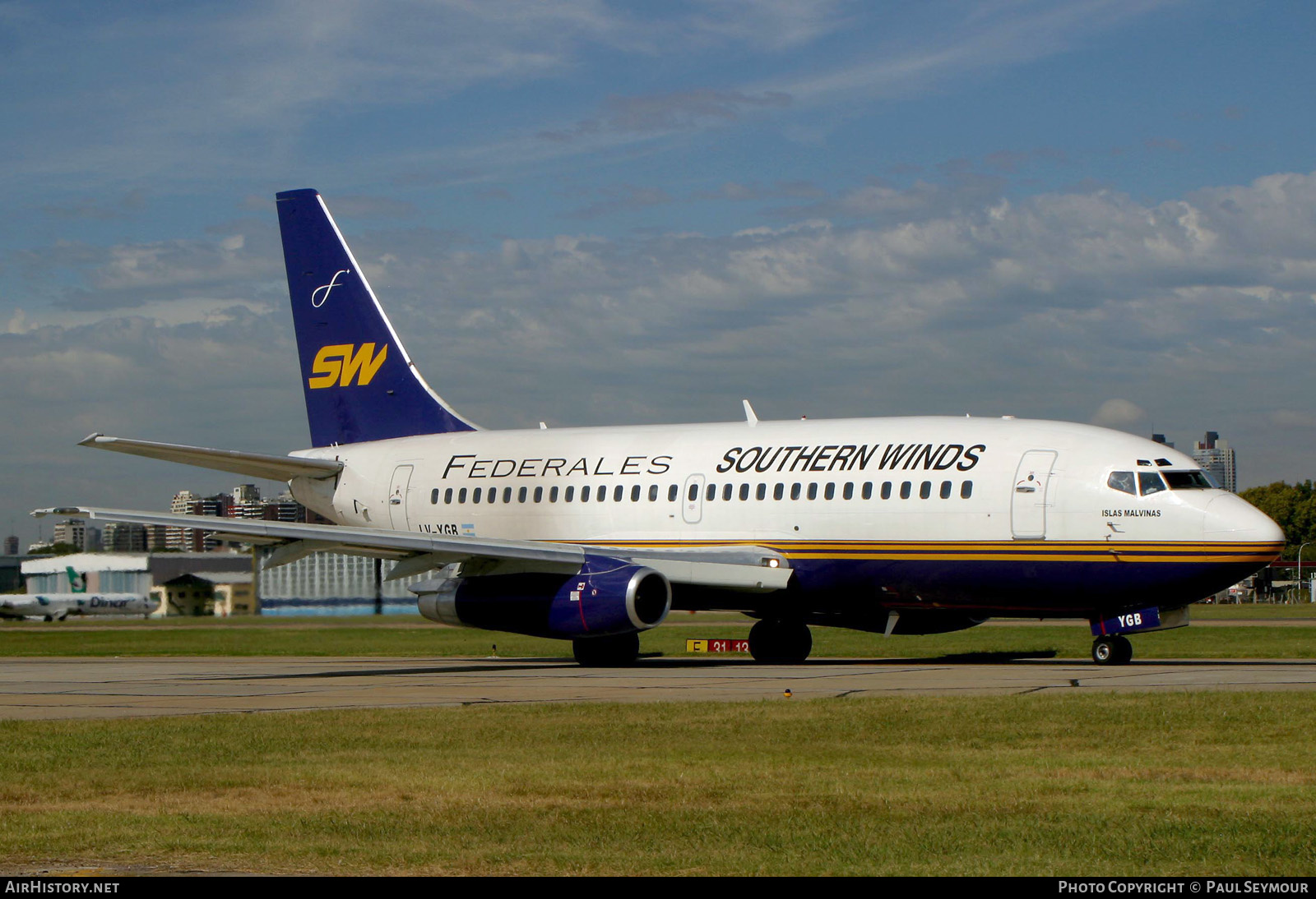 Aircraft Photo of LV-YGB | Boeing 737-2S3/Adv | Southern Winds | AirHistory.net #353934