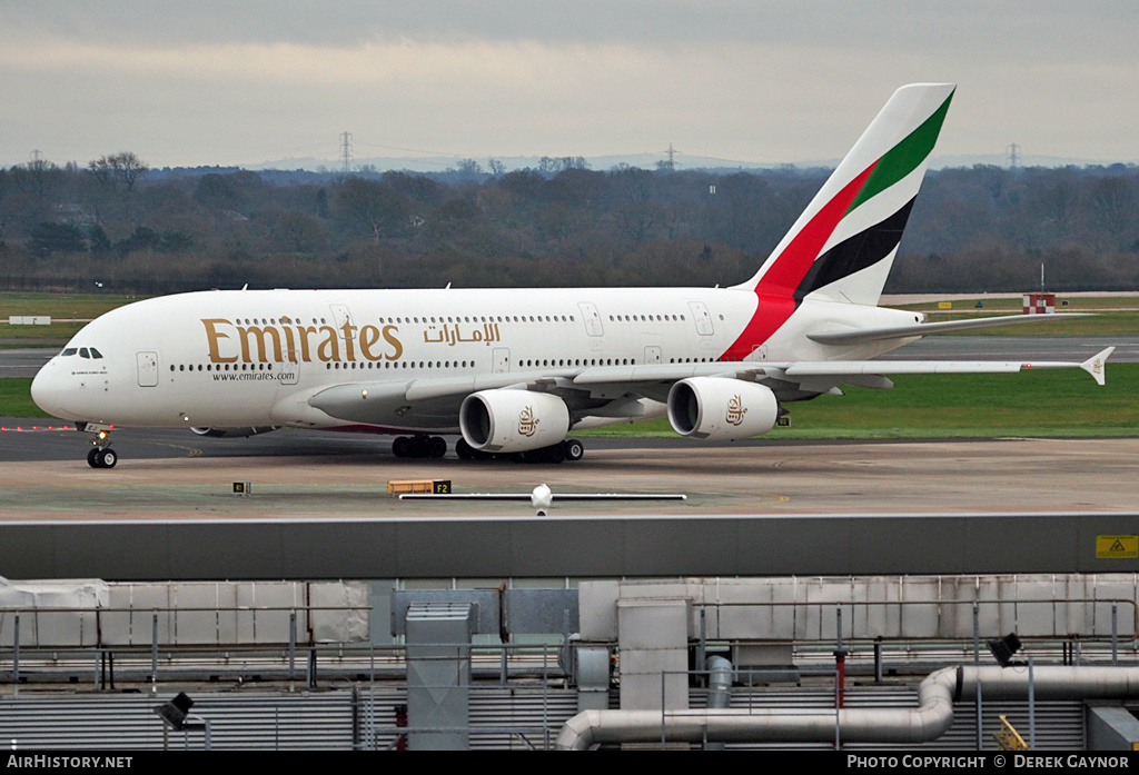 Aircraft Photo of A6-EEJ | Airbus A380-861 | Emirates | AirHistory.net #354081