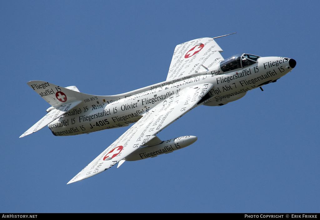 Aircraft Photo of HB-RVS / J-4015 | Hawker Hunter F58 | Switzerland - Air Force | AirHistory.net #354211