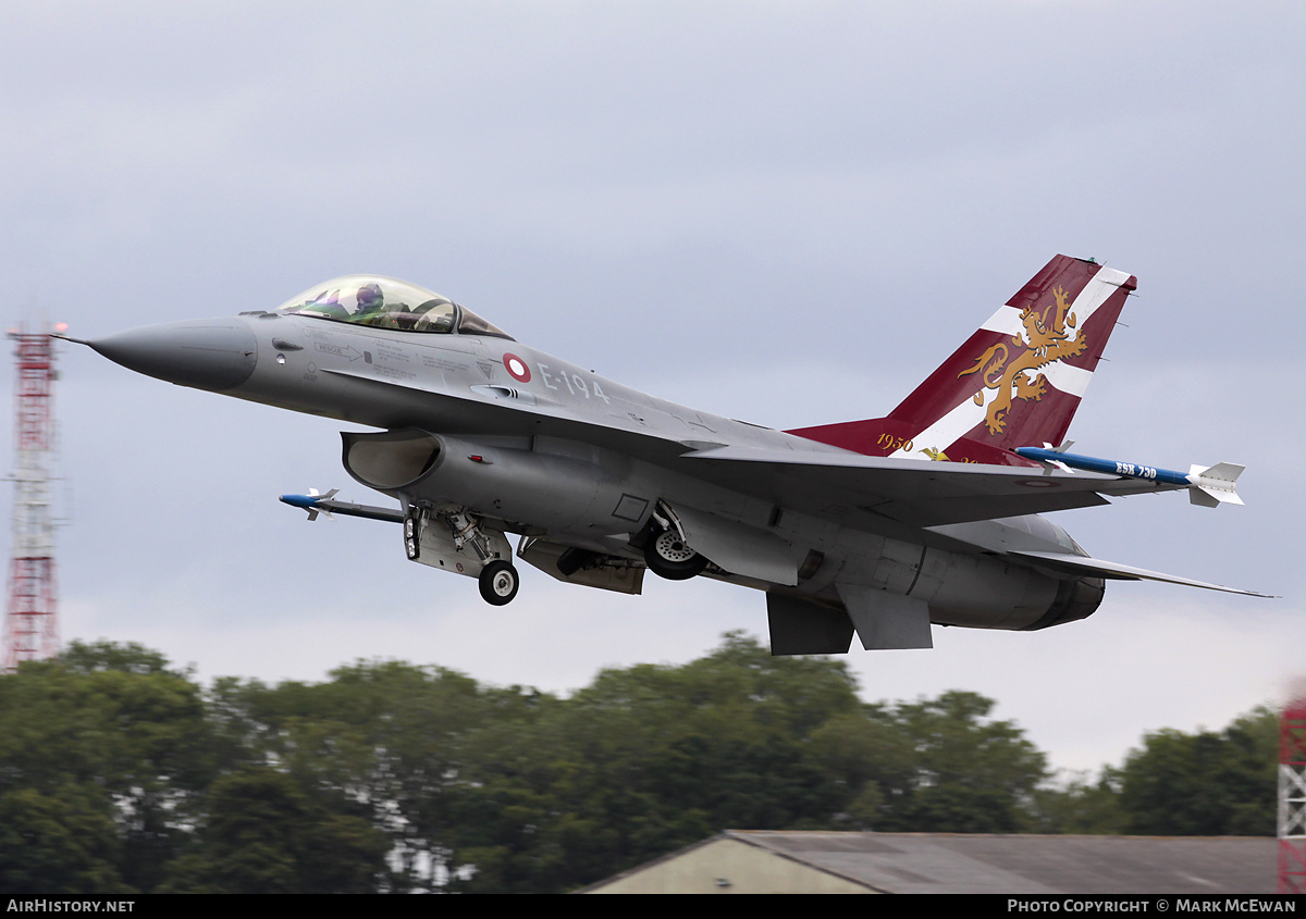 Aircraft Photo of E-194 | General Dynamics F-16AM Fighting Falcon | Denmark - Air Force | AirHistory.net #354314