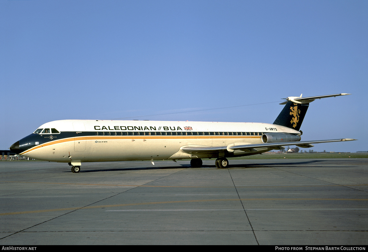 Aircraft Photo of G-AWYS | BAC 111-501EX One-Eleven | Caledonian/BUA | AirHistory.net #354376