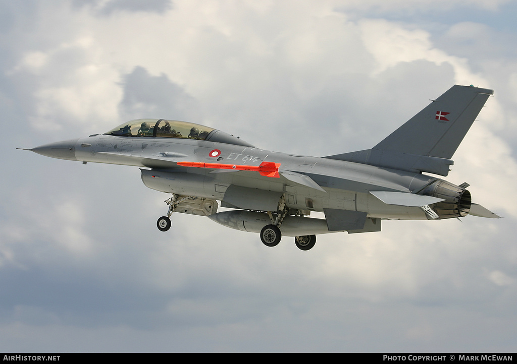 Aircraft Photo of ET-614 | General Dynamics F-16BM Fighting Falcon | Denmark - Air Force | AirHistory.net #354425