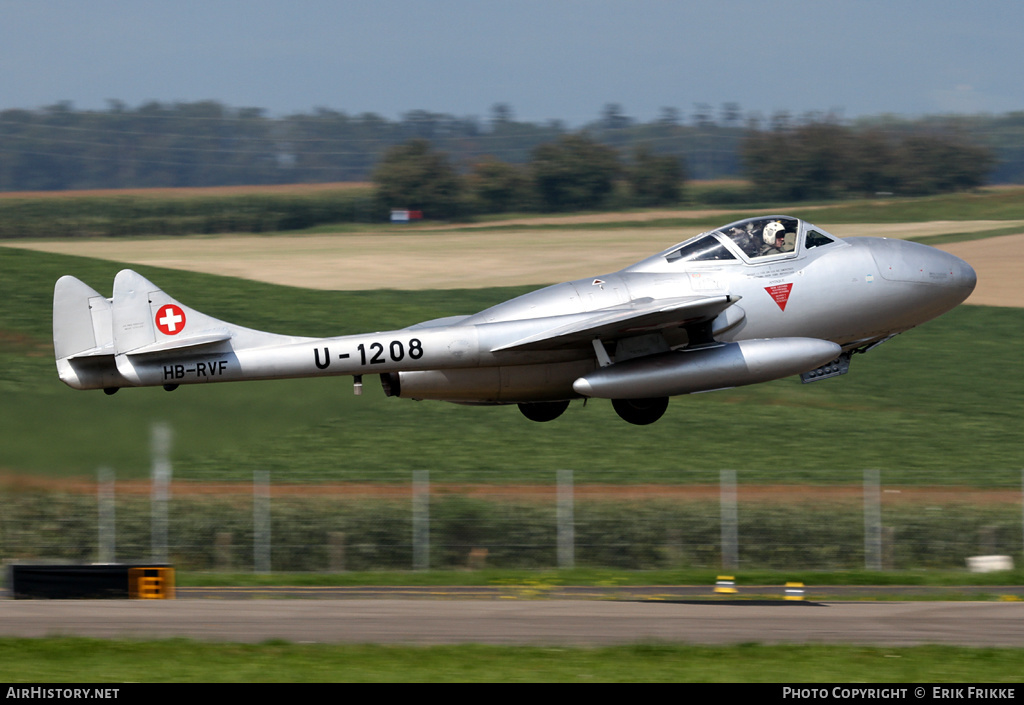 Aircraft Photo of HB-RVF / U-1208 | De Havilland D.H. 115 Vampire T55 | Switzerland - Air Force | AirHistory.net #354478