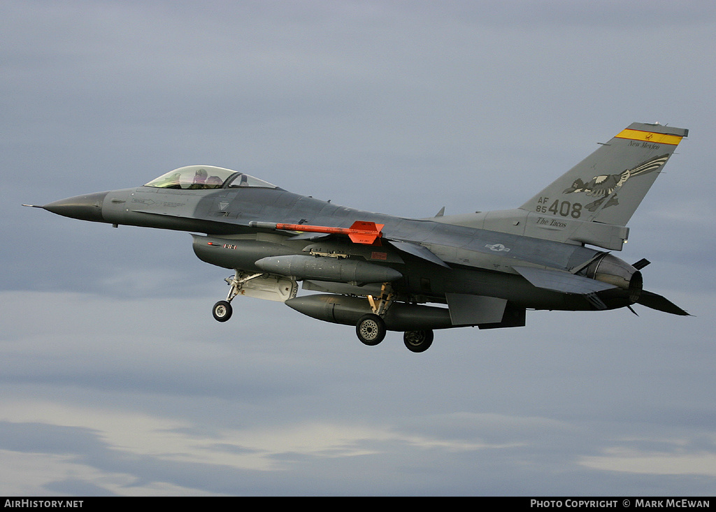 Aircraft Photo of 85-1408 / AF85-408 | General Dynamics F-16C Fighting Falcon | USA - Air Force | AirHistory.net #354658
