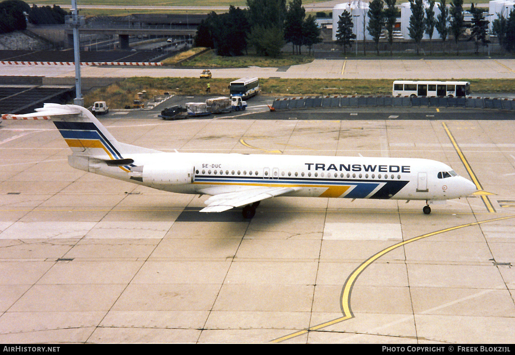 Aircraft Photo of SE-DUC | Fokker 100 (F28-0100) | Transwede Airways | AirHistory.net #354693