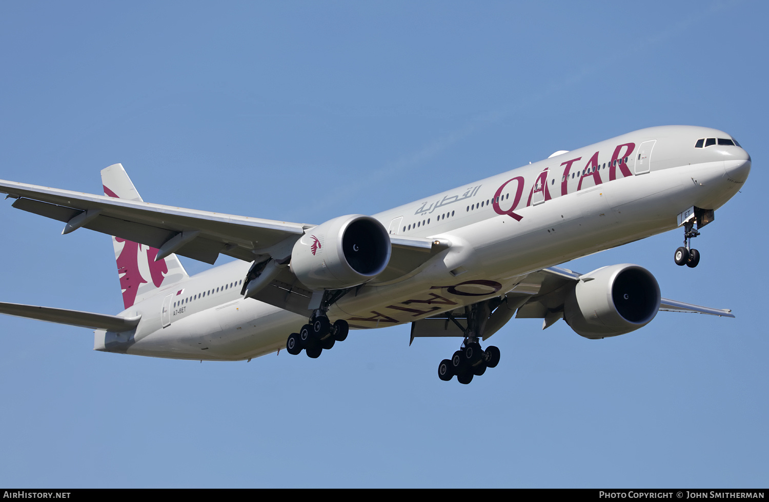 Aircraft Photo of A7-BET | Boeing 777-300/ER | Qatar Airways | AirHistory.net #355174