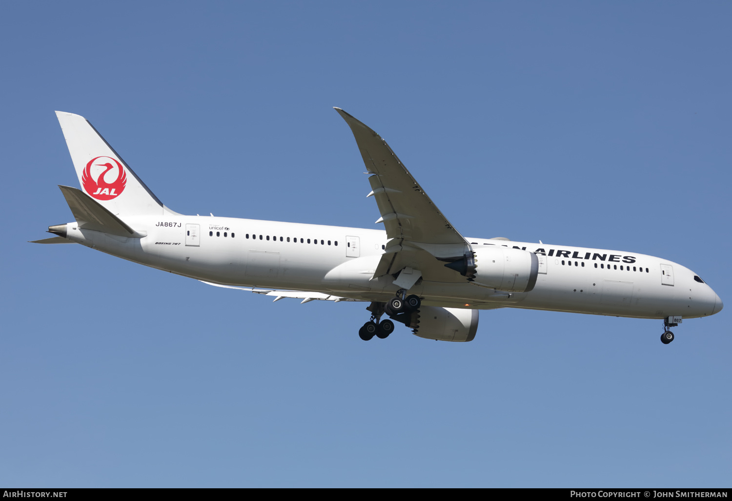 Aircraft Photo of JA867J | Boeing 787-9 Dreamliner | Japan Airlines - JAL | AirHistory.net #355509