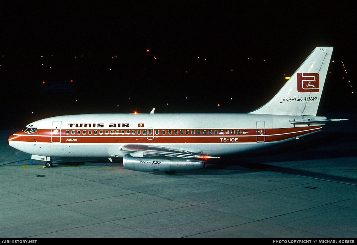 Aircraft Photo of TS-IOE | Boeing 737-2H3/Adv | Tunisair | AirHistory.net #355583