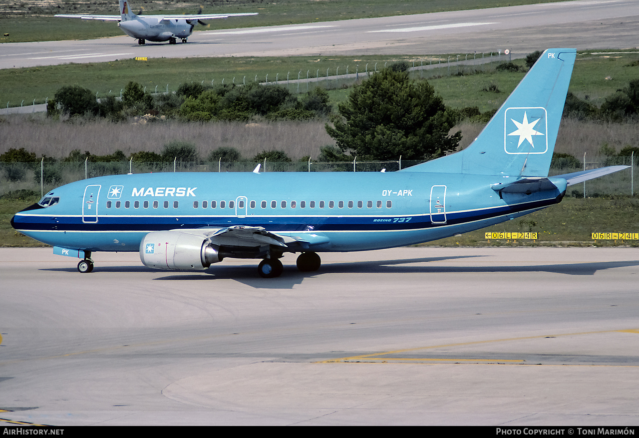 Aircraft Photo of OY-APK | Boeing 737-5L9 | Maersk Air | AirHistory.net #355625