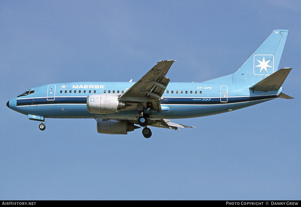 Aircraft Photo of OY-APK | Boeing 737-5L9 | Maersk Air | AirHistory.net #355667