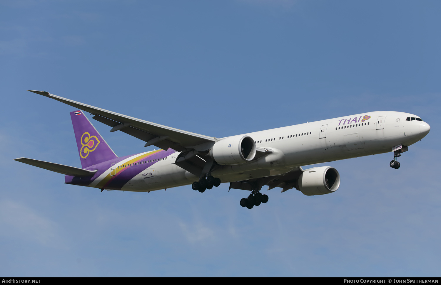Aircraft Photo of HS-TKQ | Boeing 777-3AL/ER | Thai Airways International | AirHistory.net #355681