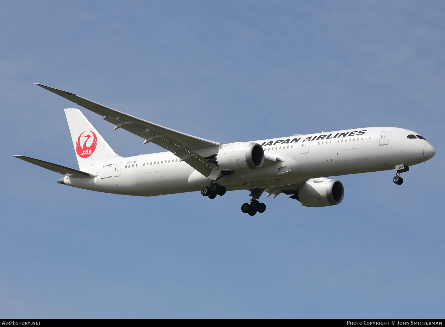 Aircraft Photo of JA868J | Boeing 787-9 Dreamliner | Japan Airlines - JAL | AirHistory.net #355716
