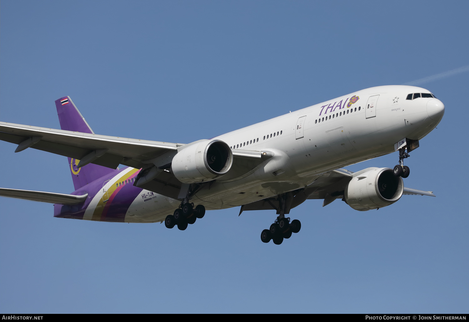 Aircraft Photo of HS-TJW | Boeing 777-2D7/ER | Thai Airways International | AirHistory.net #356163