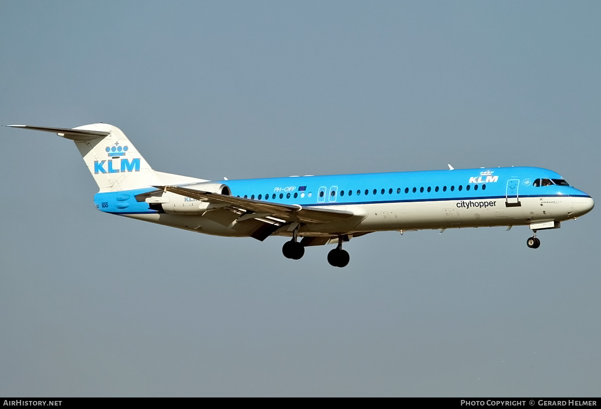 Aircraft Photo of PH-OFP | Fokker 100 (F28-0100) | KLM Cityhopper | AirHistory.net #356249