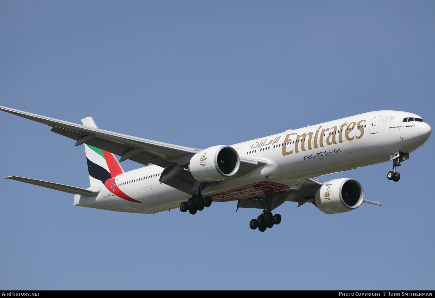 Aircraft Photo of A6-EPW | Boeing 777-300/ER | Emirates | AirHistory.net #356262