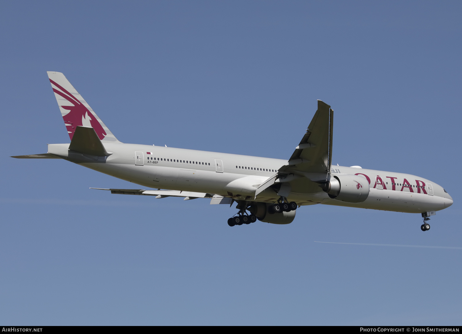 Aircraft Photo of A7-BEF | Boeing 777-3DZ/ER | Qatar Airways | AirHistory.net #356288
