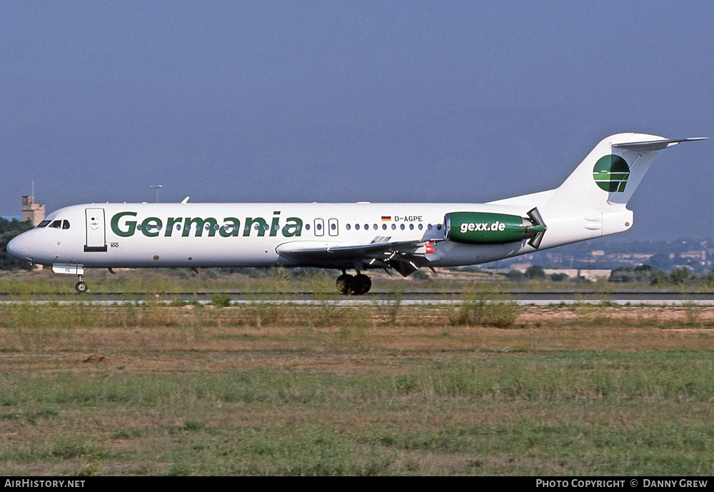 Aircraft Photo of D-AGPE | Fokker 100 (F28-0100) | Germania | AirHistory.net #356672